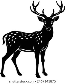 Diseño de Ilustración vectorial de silueta de ciervo