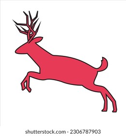 Deer silhouette vector illustration isolated on white background.