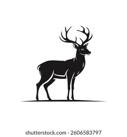 deer silhouette vector illustration isolated on white 