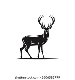 deer silhouette vector illustration isolated on white 