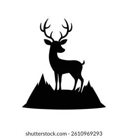 deer silhouette  vector illustration, , jumping deer vector, deer jumping, deer, silhouette, vector,