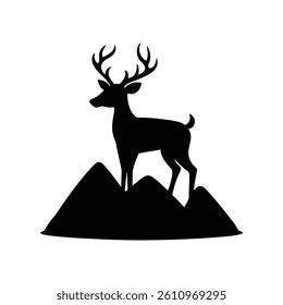 deer silhouette  vector illustration, , jumping deer vector, deer jumping, deer, silhouette, vector,