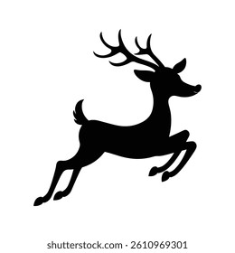 deer silhouette  vector illustration, , jumping deer vector, deer jumping, deer, silhouette, vector,