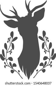 Deer silhouette. Vector illustration. Stencil.