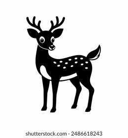       Deer silhouette vector illustration style.
