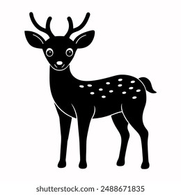       Deer silhouette vector illustration style.
