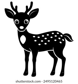       Deer silhouette vector illustration style.
