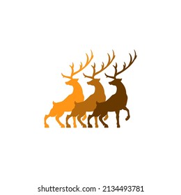 deer silhouette vector isolated on white