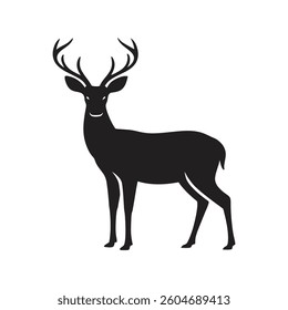 Deer Silhouette Vector Isolated on white background.
