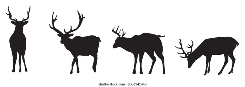 Deer Silhouette Vector Many Type Use Stock Vector (Royalty Free ...