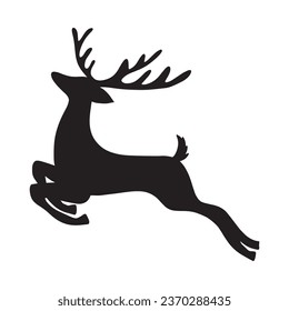 deer silhouette vector. merry christmas.