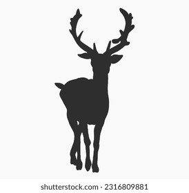 deer silhouette vector on white background