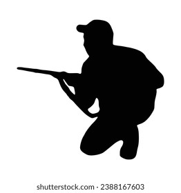 Vector de silueta de ciervo sobre fondo blanco.