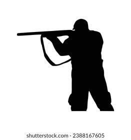 Vector de silueta de ciervo sobre fondo blanco.