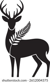 deer silhouette vector on a white background