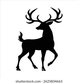 Deer silhouette vector on white background