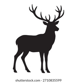 Deer Silhouette Vector Wildlife Icon