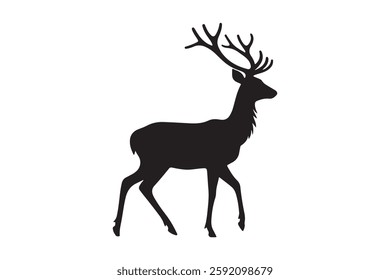 Deer Silhouette Vector Wildlife Illustration for Nature Designs