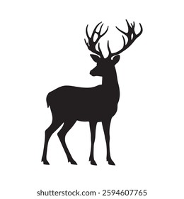 Deer silhouette with white background