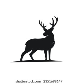 Deer silhouette, wild deers, deer logo