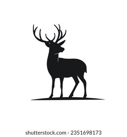 Deer silhouette, wild deers, deer logo