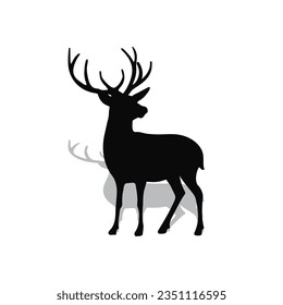 Deer silhouette, wild deers – male, female and roe deer