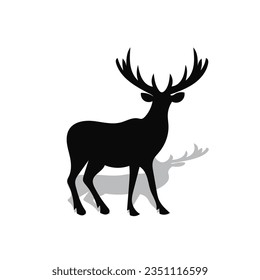 Deer silhouette, wild deers – male, female and roe deer