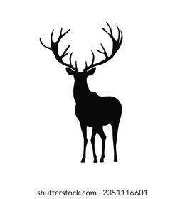 Deer silhouette, wild deers – male, female and roe deer