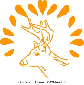 The deer silhouetteand leaves, logo for adventure wildlife 