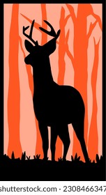 The deer silhouetteand leaves, logo for adventure wildlife 