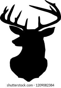 deer silhouette,black deer head,black deer,deer head silhouette