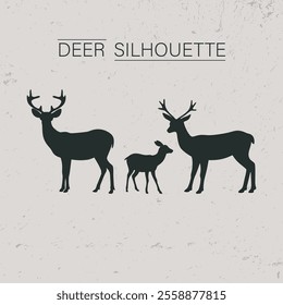 deer silhouettes with the deer family