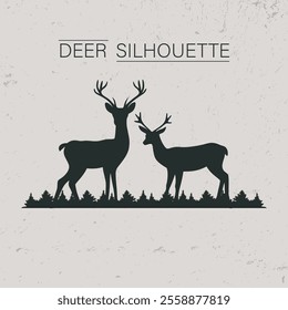 deer silhouettes with the deer family