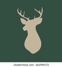 Deer silhouettes, isolate vector.