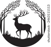 The Deer Silhouette.This is an editable eps vector file.
