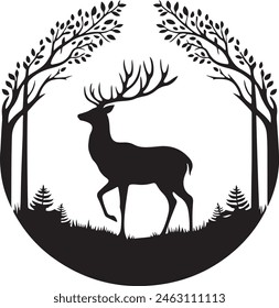 The Deer Silhouette.This is an editable eps vector file.