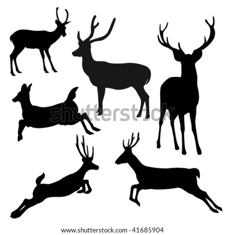 deer silhouette.vector.illustration