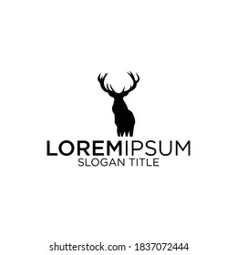 Deer sillouette logo icon vector.
