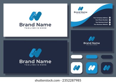 logotipo del vector N de la letra simple del ciervo