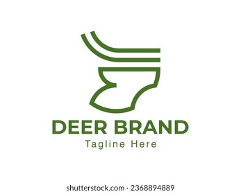 Deer simple line logo, simple logo for branding