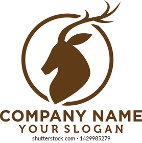 Deer Simple Logo Template vector