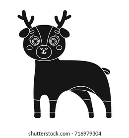 Deer, single icon in black style.Deer vector symbol stock illustration web.