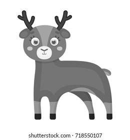 Deer, single icon in monochrome style.Deer vector symbol stock illustration web.