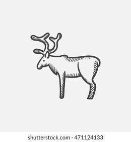 Deer sketch icon for web, mobile and infographics. Hand drawn vector isolated icon.