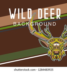 deer sketch vector graphics color head with horns - Vector