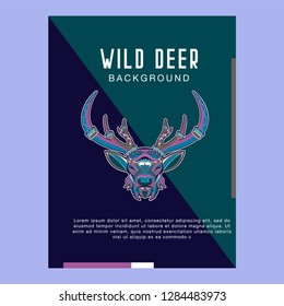 deer sketch vector graphics color head with horns - Vector