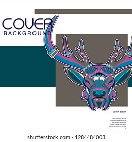 deer sketch vector graphics color head with horns - Vector