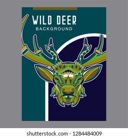 deer sketch vector graphics color head with horns - Vector