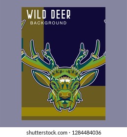 deer sketch vector graphics color head with horns - Vector