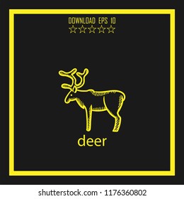 deer  sketch vector icon
